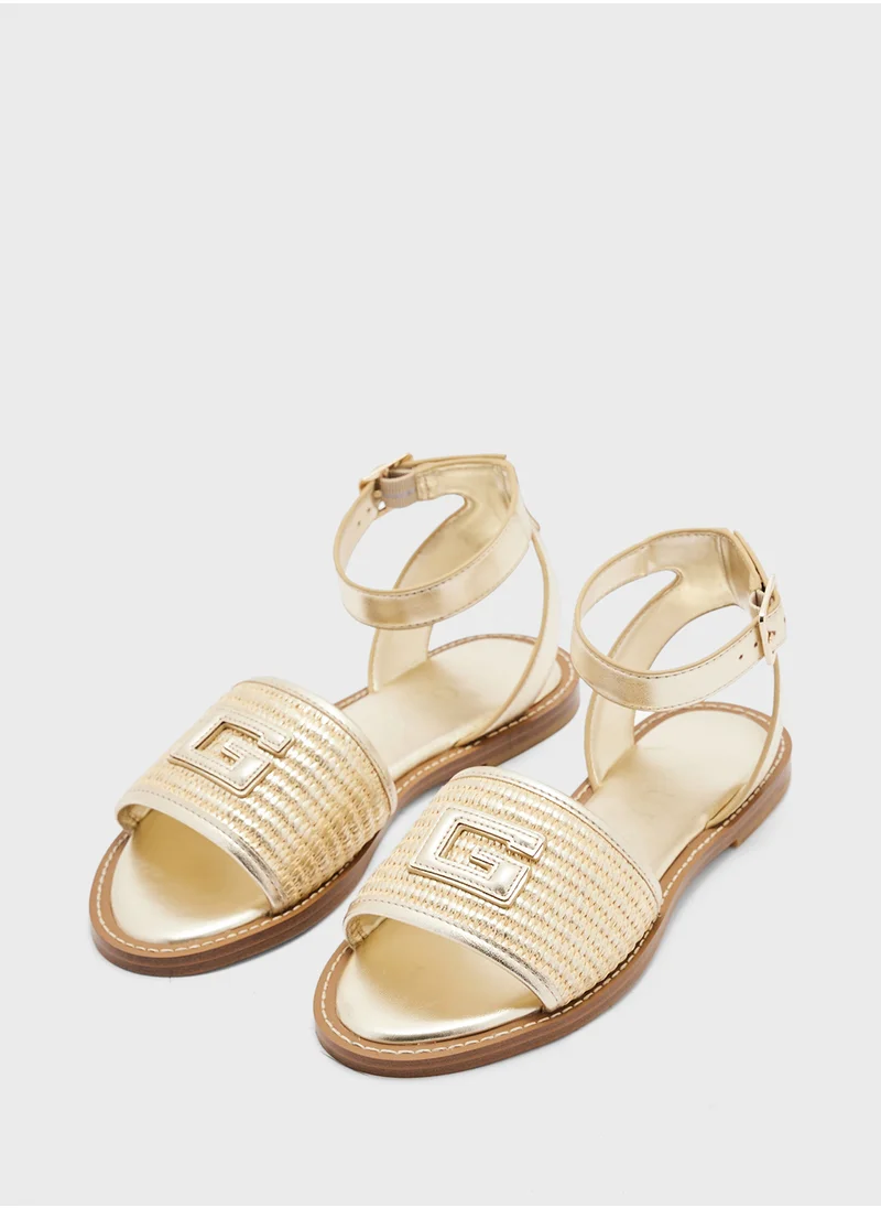 جس Shay Ankle Strap Flat Sandals