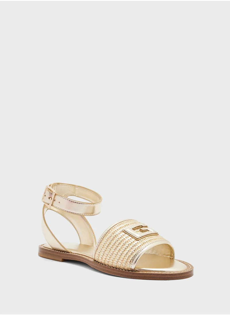 جس Shay Ankle Strap Flat Sandals