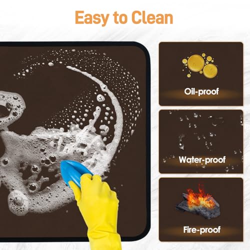 Amerbro 24 x 31in Fireproof Grill Mats for Outdoor Grill to Protect Your Grill Table - Heat Resistant Grill Table Mat - Waterproof & Oilproof BBQ Mat - Brown（1mm） - Image 4