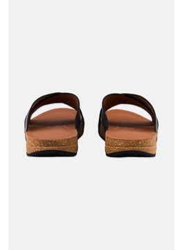 FitFlop Men Slip On Leather Slides, Black  - Image 3