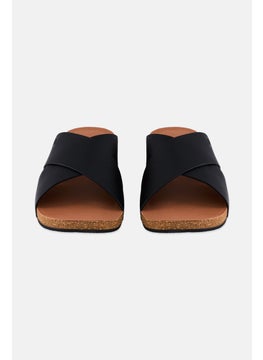 FitFlop Men Slip On Leather Slides, Black  - Image 4
