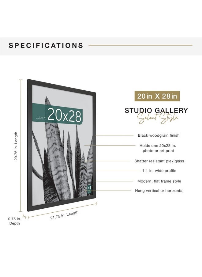 MCS MCS Studio Gallery 20x28 Poster Frame Black Woodgrain, Vertical & Horizontal Wall Hanging Large Picture Frame for Photos, Posters & Art Prints (1-Pack)  - Image 4