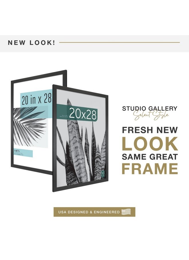 MCS MCS Studio Gallery 20x28 Poster Frame Black Woodgrain, Vertical & Horizontal Wall Hanging Large Picture Frame for Photos, Posters & Art Prints (1-Pack)  - Image 2