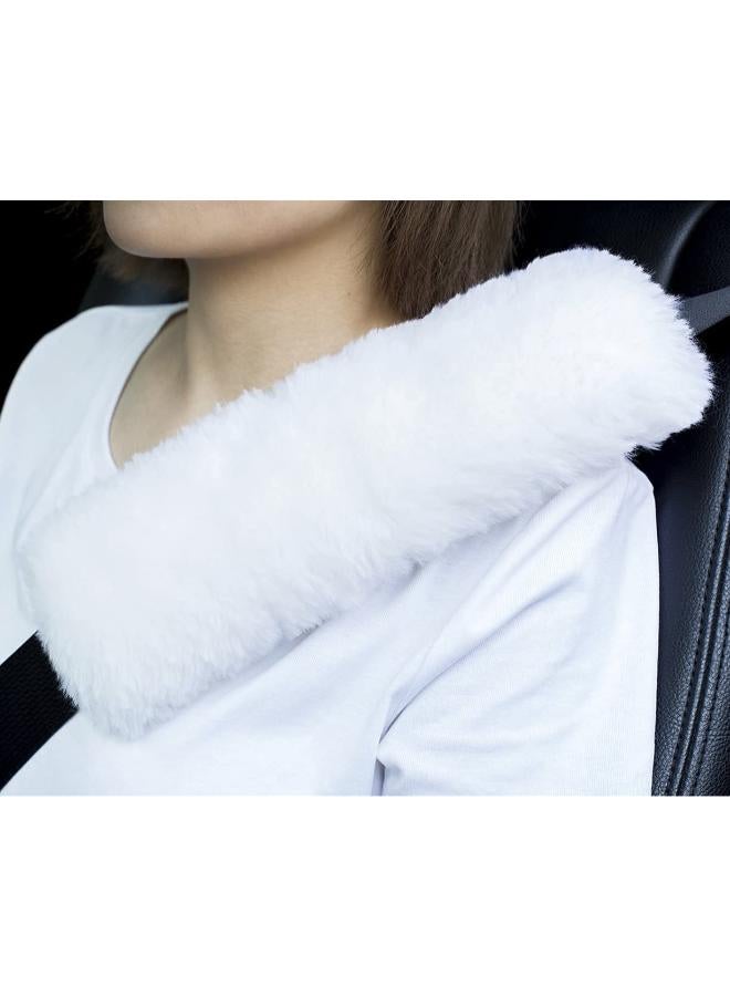 Moro Moro Fluffy Fur Car Seat Belt Shoulder Pads – Soft & Comfortable Protection Pack of 4 - Image 1