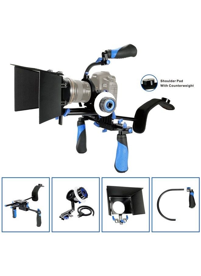 Morros - DSLR Rig Movie Kit Shoulder Mount Rig with Follow Focus and Matte Box for All DSLR Cameras and Video Camcorders - Image 1