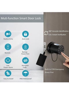 Excefore Smart Lock Fingerprint Door Lock Keypad Door Knob Smart Door Knob Door Locks for Bedrooms Locks with Code Thumb Print Door Knobs for Homes Hotels Offices  - Image 3