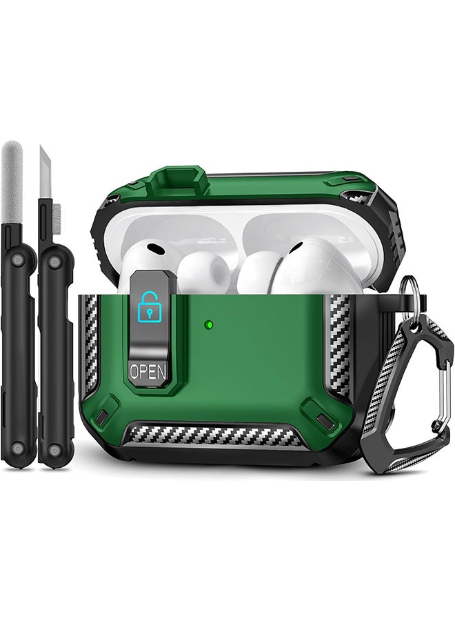 O Ozone AirPods Pro 3 Case with Phone Stand&Cleaner Kit Protective Cover for AirPods Pro 3 with Keychain for Airpods Pro 3 Case-Green - Image 1