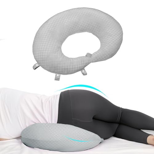 ongfuwu BBL Pillow After Surgery for Butt to Sleep, Brazilian Butt Lift Recovery Post Surgery Pillow for Sitting Sleeping Driving, Donut Pillow for Woman Lumbar Back Cushion Seat (Gray) - Image 1