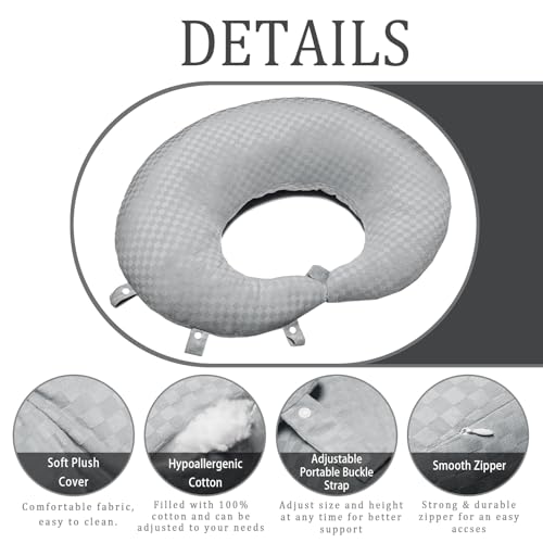 ongfuwu BBL Pillow After Surgery for Butt to Sleep, Brazilian Butt Lift Recovery Post Surgery Pillow for Sitting Sleeping Driving, Donut Pillow for Woman Lumbar Back Cushion Seat (Gray) - Image 5