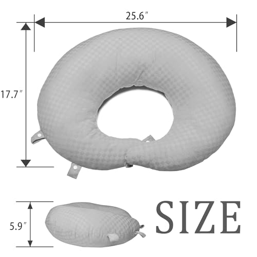 ongfuwu BBL Pillow After Surgery for Butt to Sleep, Brazilian Butt Lift Recovery Post Surgery Pillow for Sitting Sleeping Driving, Donut Pillow for Woman Lumbar Back Cushion Seat (Gray) - Image 4