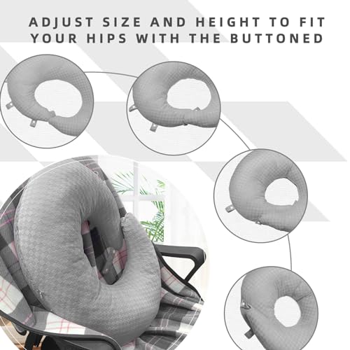 ongfuwu BBL Pillow After Surgery for Butt to Sleep, Brazilian Butt Lift Recovery Post Surgery Pillow for Sitting Sleeping Driving, Donut Pillow for Woman Lumbar Back Cushion Seat (Gray) - Image 2