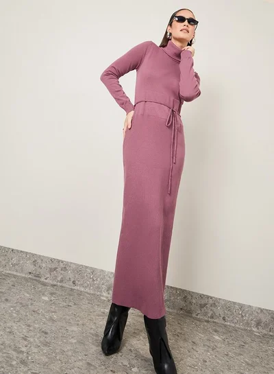 Styli Ribbed Knit Maxi Dress