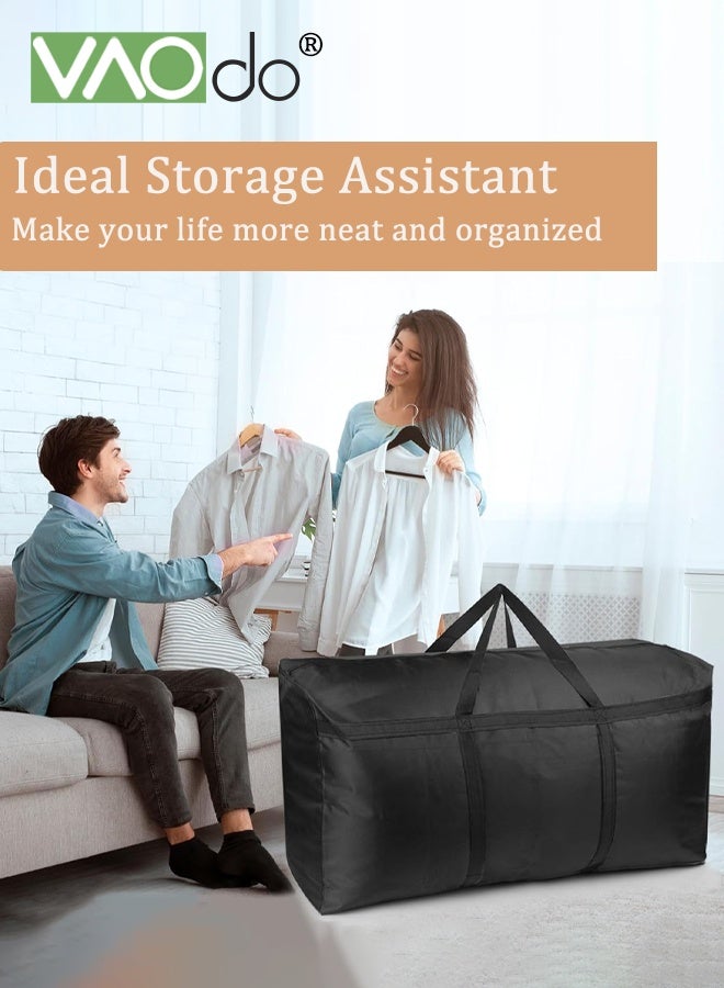 VAOdo 3PCS 150L Extra Large Storage Bag, Duffle Bag with Zippers and Handles Oxford Cloth Material Water Resistance Oversized Storage Bag Organizer for Moving Traveling Black - Image 5