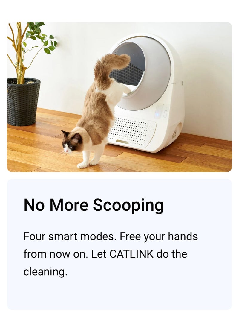 Catlink - CATLINK™ Scooper Luxury Pro-X. Smart Litter Box, Self-Cleaning Automatic Cat Litter Box, Hands-Free Cleanup with App Control, Double Odor Removal, Extra Large Size for 3.3~22lbs Cats, Smart Robot Cat Litter Box. Come With Waste Bags x 60 (3 Rolls), Sift Filter x 2, Carbon Filter Box x 1 . [Full Pack Set + 12 Months International Warranty]. - Image 1
