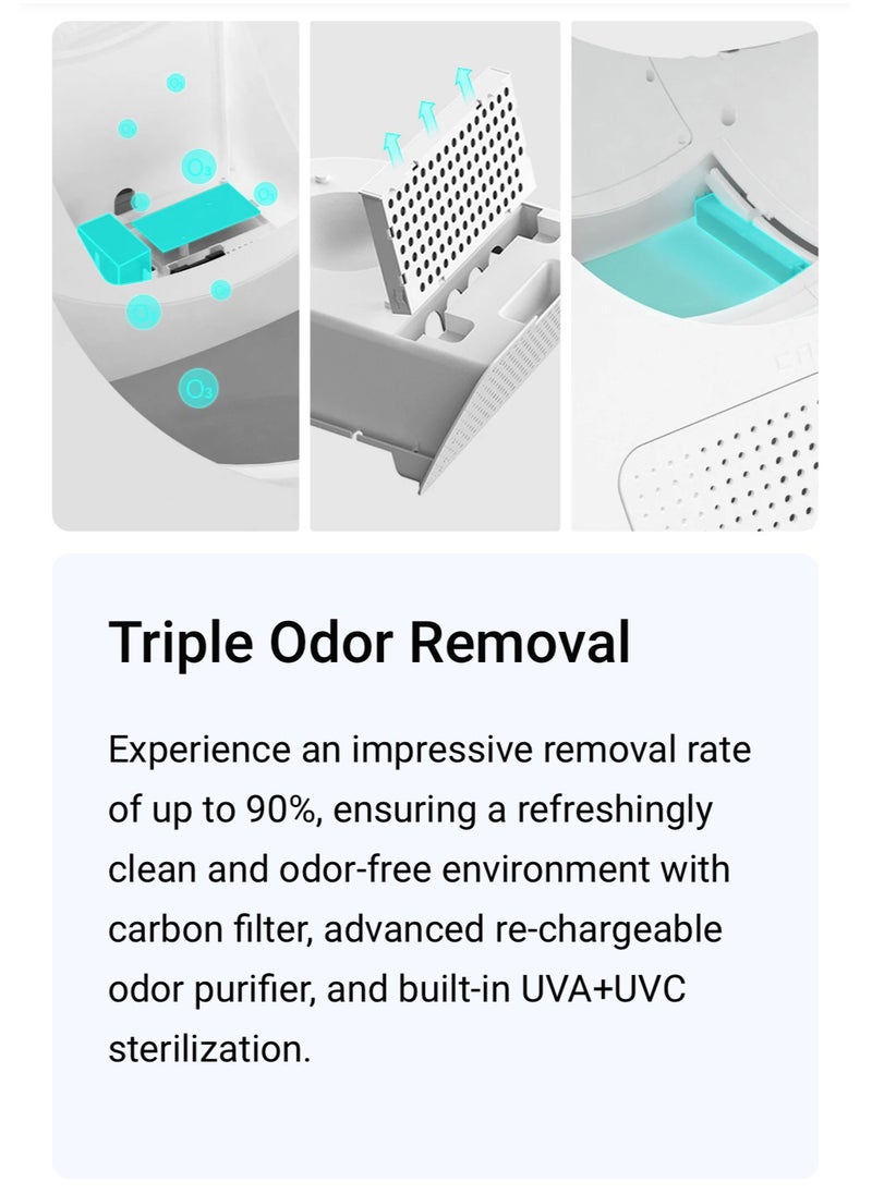 Catlink - CATLINK™ Scooper Luxury Pro-X. Smart Litter Box, Self-Cleaning Automatic Cat Litter Box, Hands-Free Cleanup with App Control, Double Odor Removal, Extra Large Size for 3.3~22lbs Cats, Smart Robot Cat Litter Box. Come With Waste Bags x 60 (3 Rolls), Sift Filter x 2, Carbon Filter Box x 1 . [Full Pack Set + 12 Months International Warranty]. - Image 1