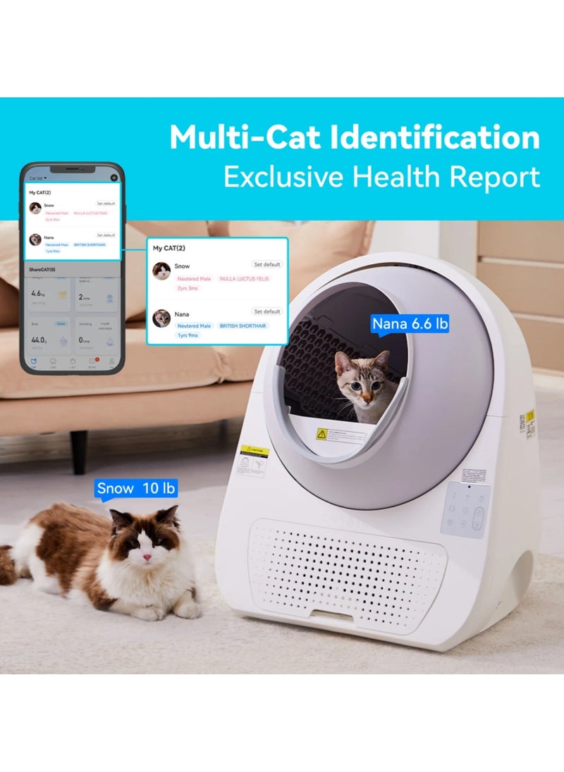 Catlink - CATLINK™ Scooper Luxury Pro-X. Smart Litter Box, Self-Cleaning Automatic Cat Litter Box, Hands-Free Cleanup with App Control, Double Odor Removal, Extra Large Size for 3.3~22lbs Cats, Smart Robot Cat Litter Box. Come With Waste Bags x 60 (3 Rolls), Sift Filter x 2, Carbon Filter Box x 1 . [Full Pack Set + 12 Months International Warranty]. - Image 1