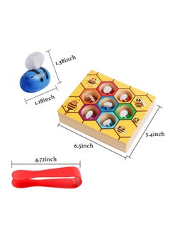 kizh Fine Motor Toys, Clamp Bee To Hive Matching Game Toddler Learning Toys Montessori Wooden Lovely Bee Hive Toys Color Sorting For Baby Early Educational Game Toy For 3 4 5 Years Old Kids  - Image 5