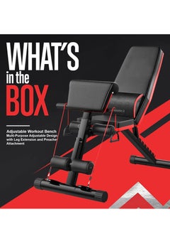 TRASSLE Adjustable Weight Bench Home Training Gym Weight Lifting Sit Up Ab Bench Flat Incline Decline Multiuse Exercise Workout Bench  - Image 2