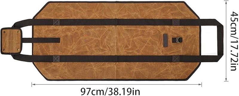 حقيبة حاملة للحطب من قماش الكانفاس مقاومة للماء مقاس 38 × 18 بوصة مع مقابض لتخزين التخييم - Image 3