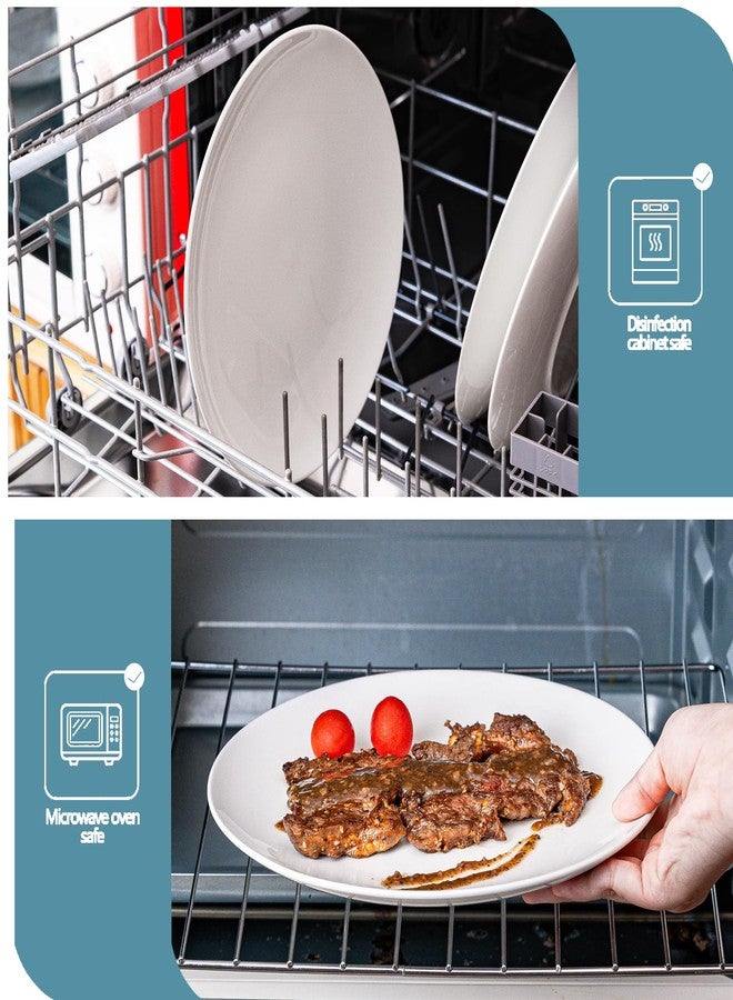 YALONG White Dinner Plates Set of 6, 10 Inch Ceramic Plates – White Porcelain Dinner Plates for Kitchen, Serving & Everyday Use, Microwave & Dishwasher Safe, 25.4Cm - Image 5