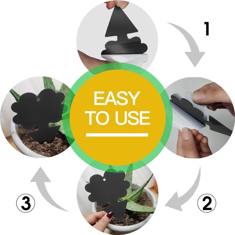 Cleanuper 58 Pcs Black Flying Insect Traps for Plants,Indoors, Outdoors, Kitchen, Yellow Sticky Traps for Fungus Gnat, Fly and Fruit Fly, Flying Insects, Non-Toxic & Odorless, Kid & Pet Safe, Economic Pack - Image 5