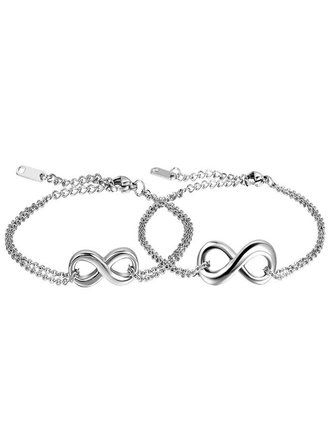 OIDEA Stainless Steel Couples Infinity Love Matching Bracelet Anklet for Valentines Day, Wedding Anniversary,with Gift Bag - Image 1