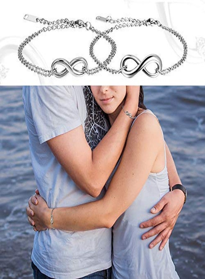 OIDEA Stainless Steel Couples Infinity Love Matching Bracelet Anklet for Valentines Day, Wedding Anniversary,with Gift Bag - Image 5