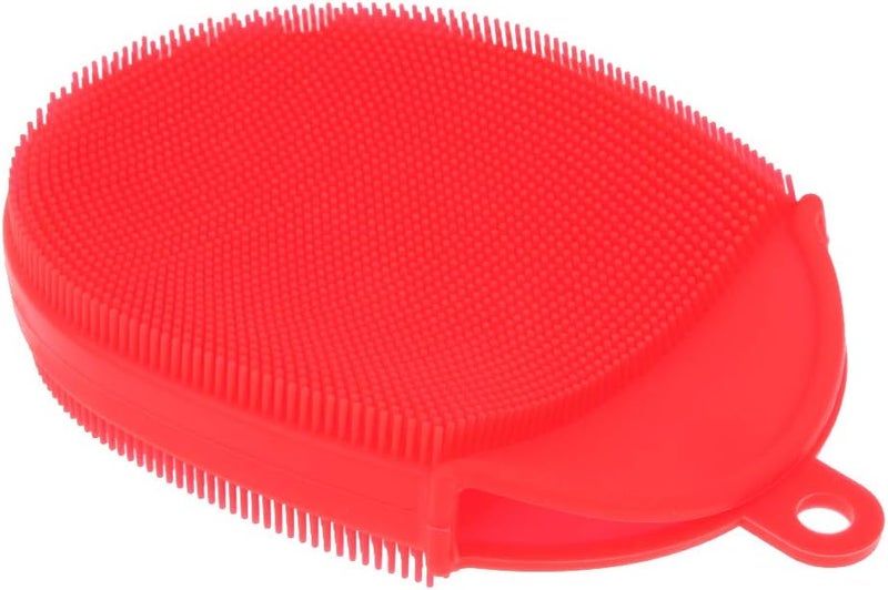 klarako Silicone Body Brush, Washing Scrubber,Shower Glove Exfoliating Body Cleansing Pad Sponge Bathing Cleaner SPA Feet Back Massage for All Kind Skins klarakoRed - Image 1