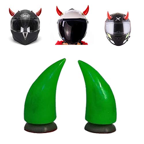 SELVIKE Devil's Helmet Horn with Suction Rubber Pad for All Bikes and Motorcycles (Pack of 2) (Green) - Image 1