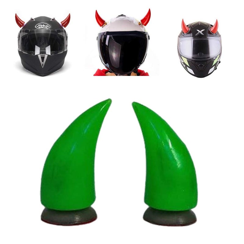 SELVIKE Devil's Helmet Horn with Suction Rubber Pad for All Bikes and Motorcycles (Pack of 2) (Green) - Image 4