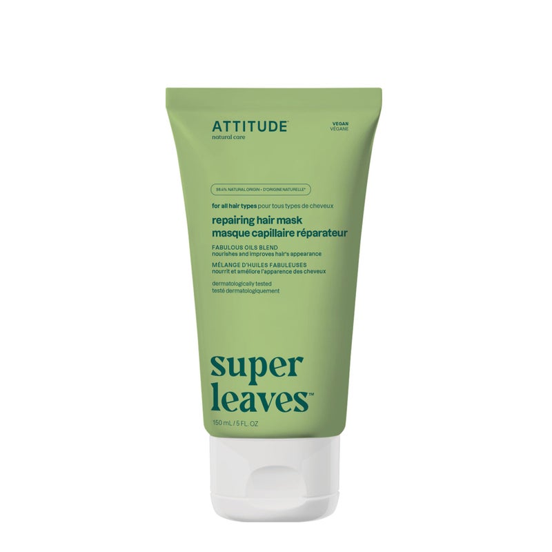 ATTITUDE Repairing Hair Mask, Nourishes and Improves Hair's Appearance, Fabulous Oils Blend, Abyssinian Oil, Argan Oil, Shea Butter, Vegan Hair Care, Pink Argan Scent, 5 Fl Oz - Image 1