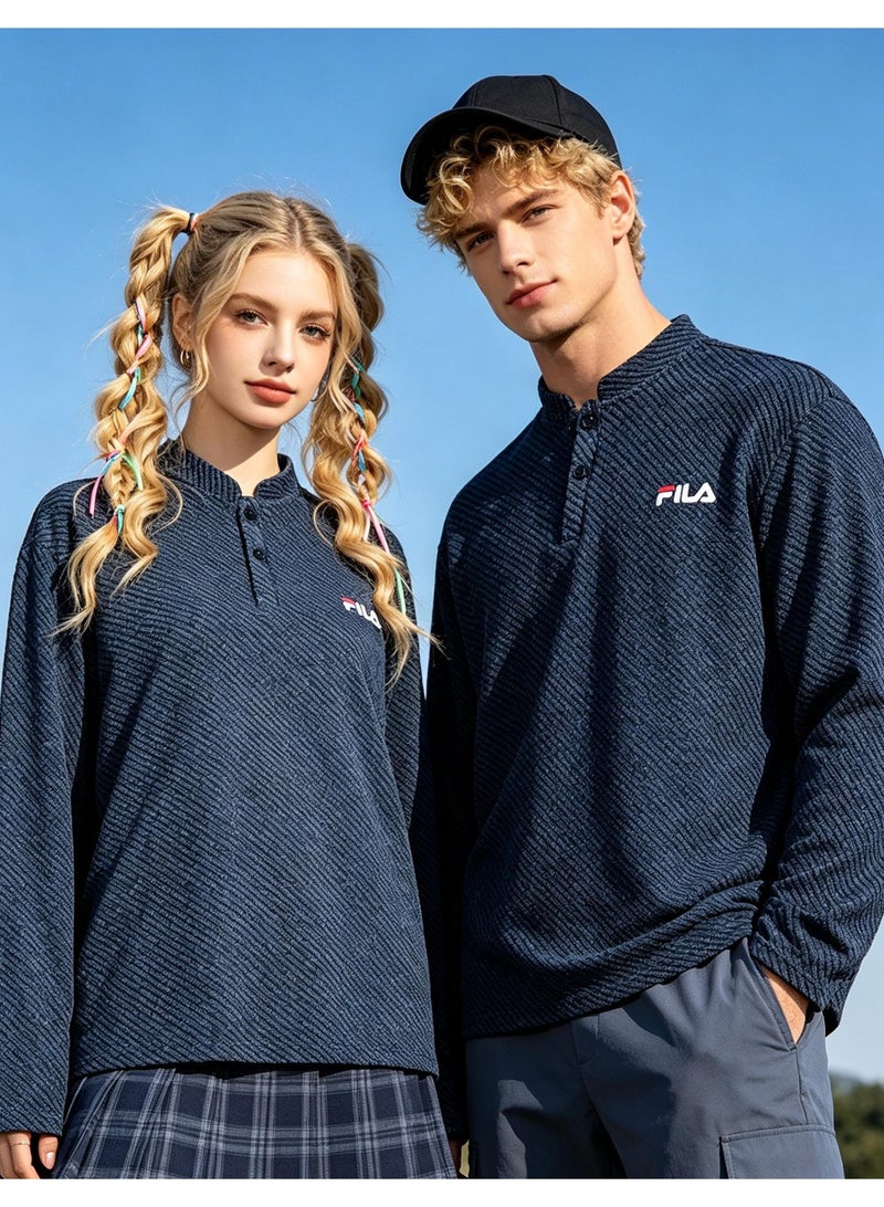 فيلا FILA Men's and women's knitted sweater with half-open collar - Image 4