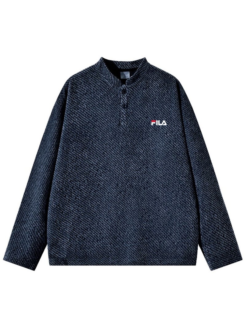 فيلا FILA Men's and women's knitted sweater with half-open collar - Image 3
