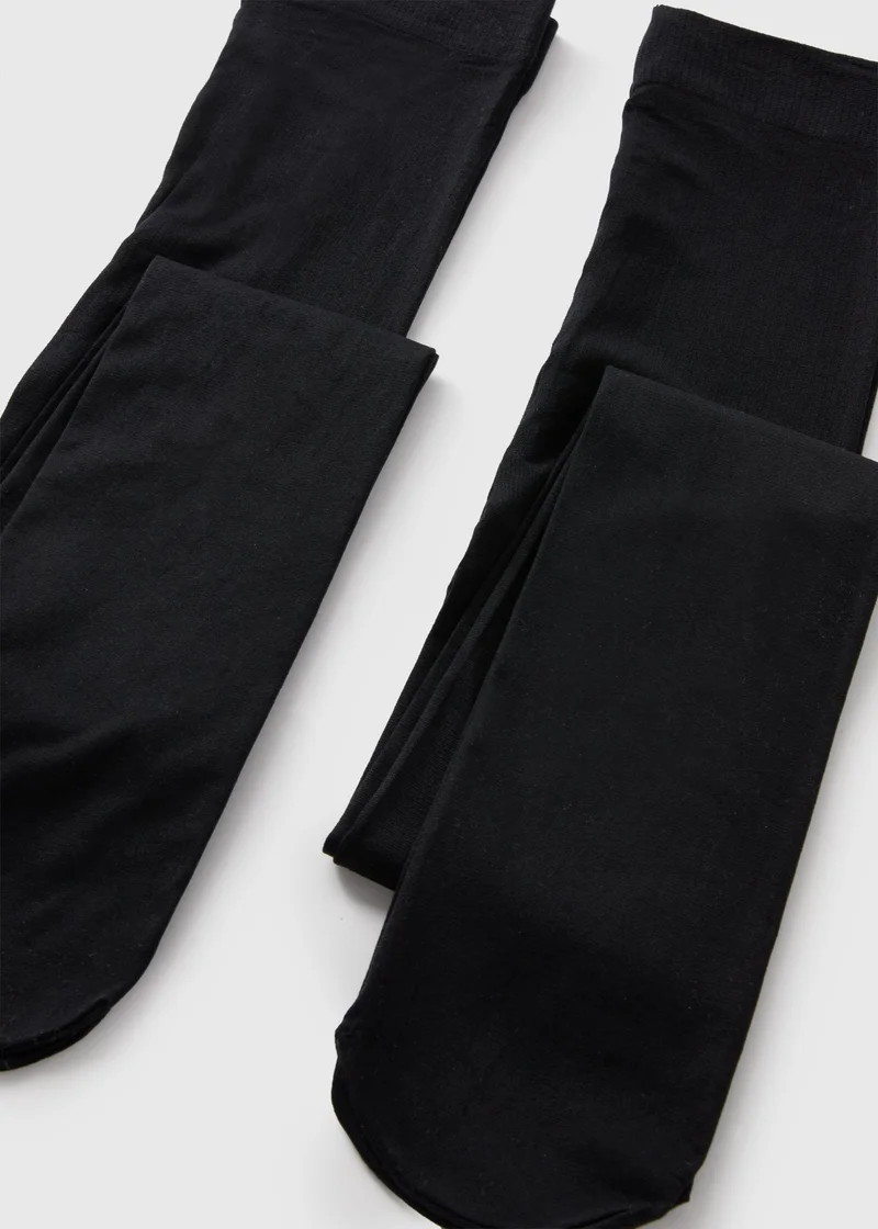 Matalan 5 Pack Girls Black Opaque Tights
