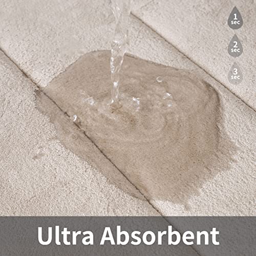 ROSMARUS Memory Foam Bath Mat 17” x 24”, Water Absorbent Shower Mat, Thick Bath Rugs for Bathroom Non Slip with PVC Backing, Ultra Soft Bathroom Rugs for Floor & Tub, Ltbrown - Image 3