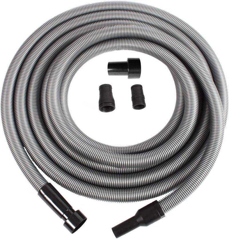 Centec Systems 94159 Premium 30 Ft. Shop Vacuum Hose with Power Tool Adapter Set Silver - Image 1