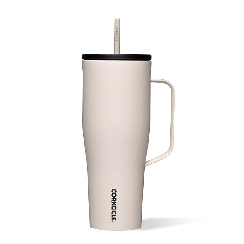 Corkcicle Cold Cup XL Insulated Tumbler with Handle, Lid, & Straw, Latte, 30 oz – Reusable Cupholder Friendly Water Bottle Keeps Drinks Cold 12hrs - Image 1
