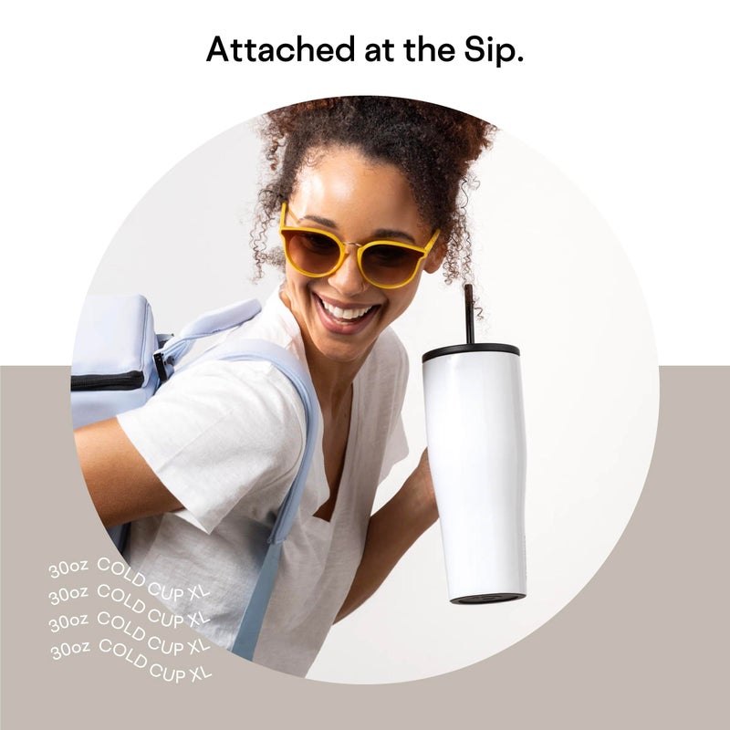 Corkcicle Cold Cup XL Insulated Tumbler with Handle, Lid, & Straw, Latte, 30 oz – Reusable Cupholder Friendly Water Bottle Keeps Drinks Cold 12hrs - Image 3
