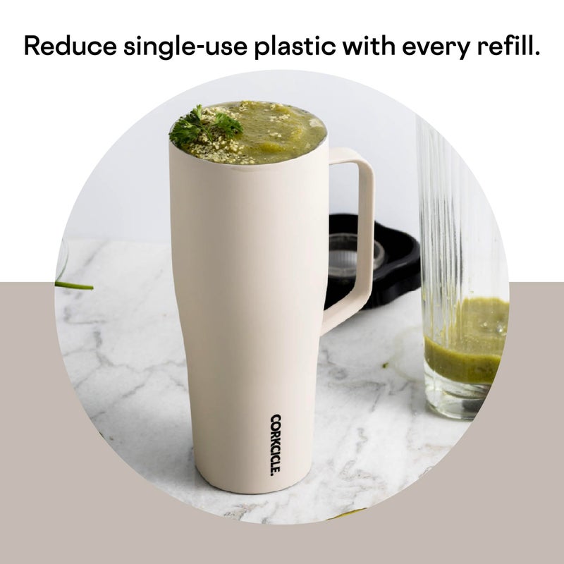 Corkcicle Cold Cup XL Insulated Tumbler with Handle, Lid, & Straw, Latte, 30 oz – Reusable Cupholder Friendly Water Bottle Keeps Drinks Cold 12hrs - Image 5