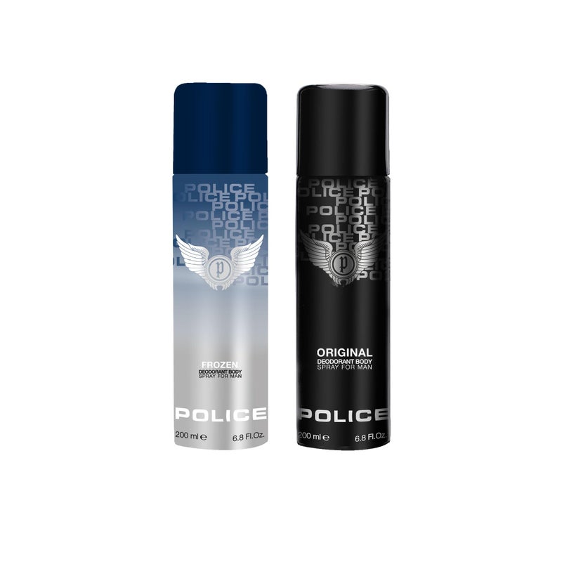 POLICE بخاخ مزيل العرق بوليس الأصلي 200 مل + بخاخ مزيل العرق المجمد 200 مل (عبوة من 2) - Image 1