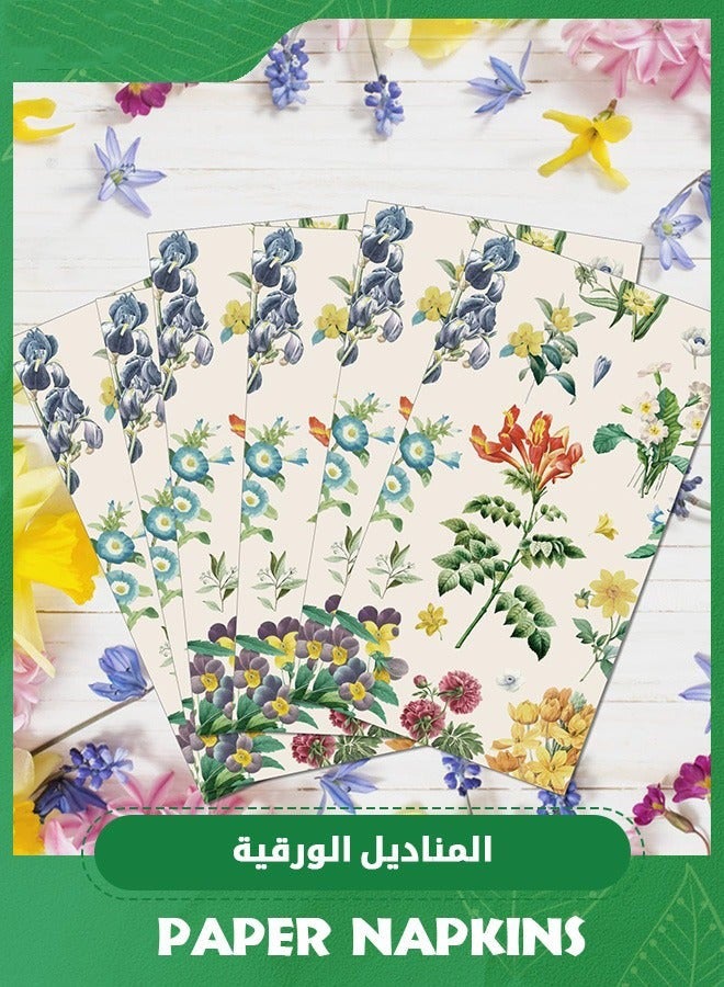 مناشف يد مرة واحدة، مناديل ورقية طائر زهري عتيق، مناديل ضيوف مائية، مناديل آداب الحمام، مناديل حفلات - Image 5