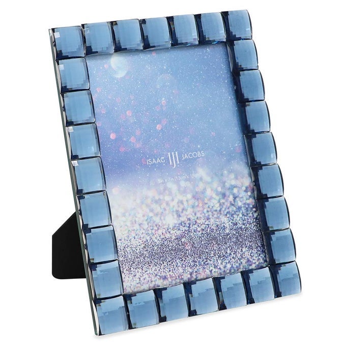 DECORATIVE SPARKLING NAVY JEWEL PICTURE FRAME PHOTO DISPLAY HOME DCOR 5X7 NAVY