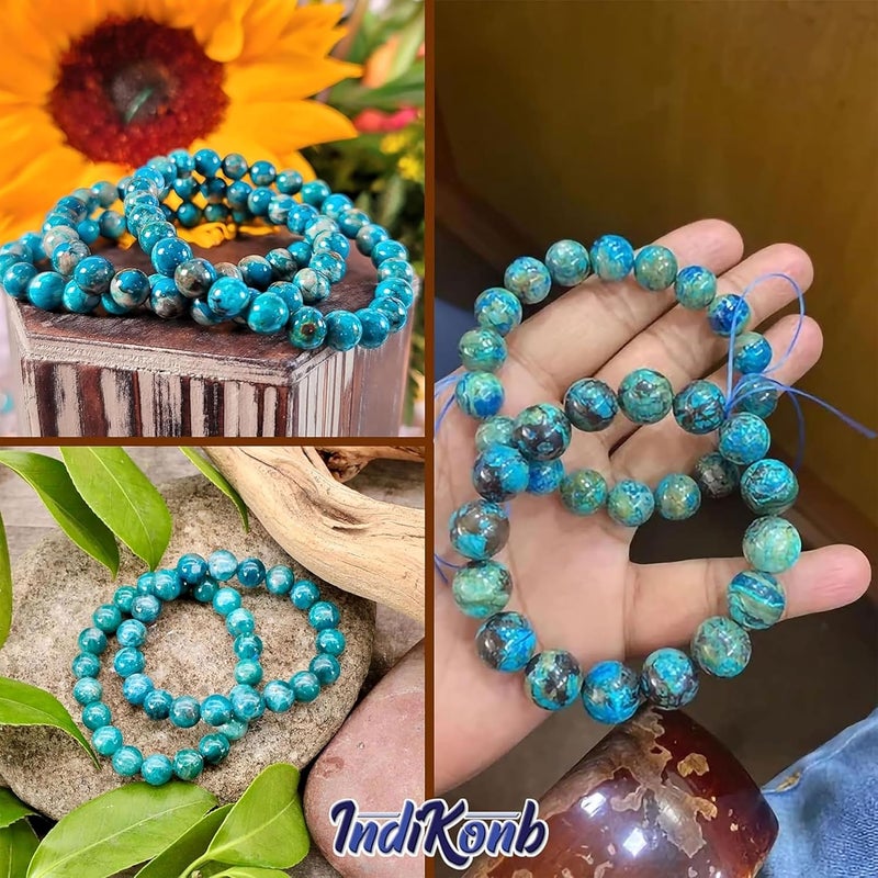 INDIKONB INDIKONB Marble Beads Set - 8mm Glass Matte Beads for DIY Craft and Jewelry Making - Set of 12 Colors | Ideal Marble Glass Matte Beads for Bracelets, Necklaces, and Crafts  - Image 3