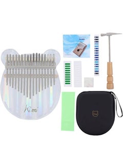 Crystal kalimba 17 keys thumb piano portable transparent acrylic musical instrument gifts for kids adult beginners with kalimba stand,tuning hammer etc