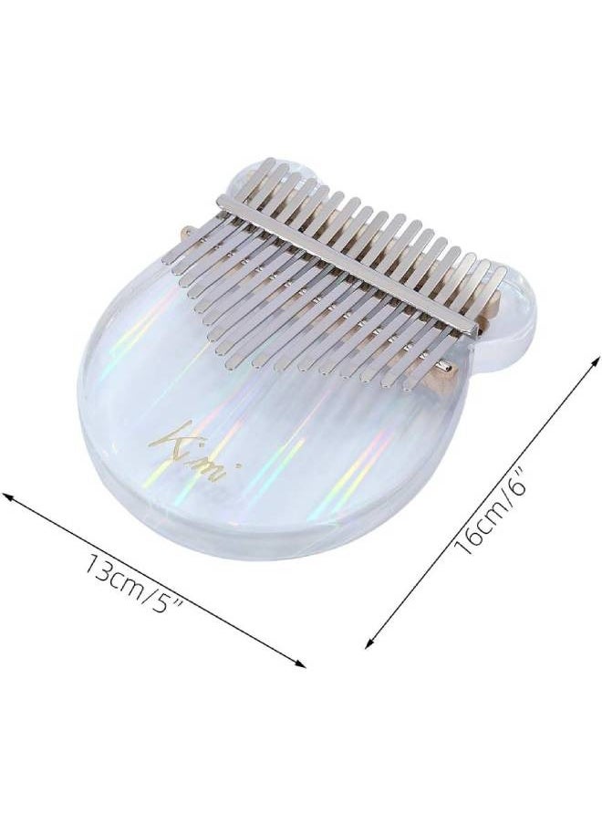 Generic - Crystal kalimba 17 keys thumb piano portable transparent acrylic musical instrument gifts for kids adult beginners with kalimba stand,tuning hammer etc - Image 1