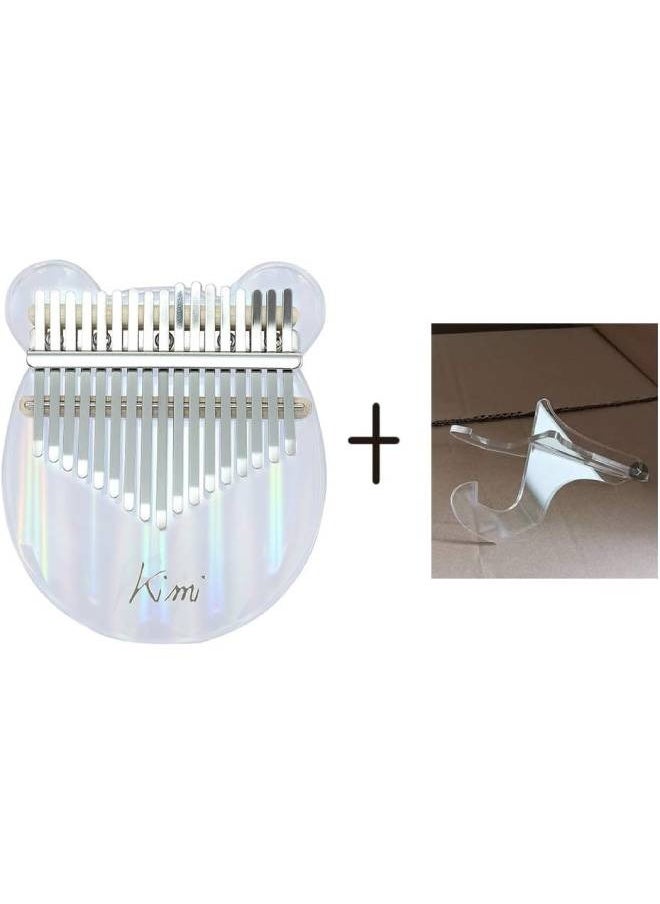 Generic - Crystal kalimba 17 keys thumb piano portable transparent acrylic musical instrument gifts for kids adult beginners with kalimba stand,tuning hammer etc - Image 1