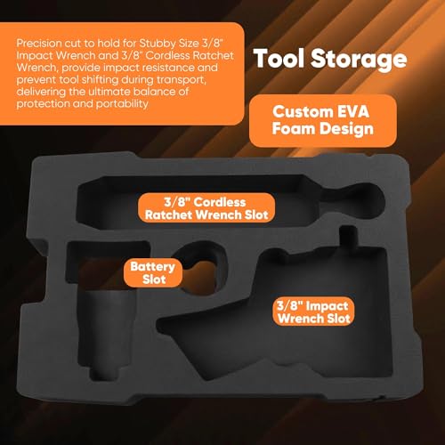 Yudylg EVA Liner Organizer Compatible with 8435 Series Tool Box,Custom EVA Inserts Fit for 3/8" Impact Wrench 2562 Series Tools and 3/8" 2457 Series Cordless Tools - Image 3