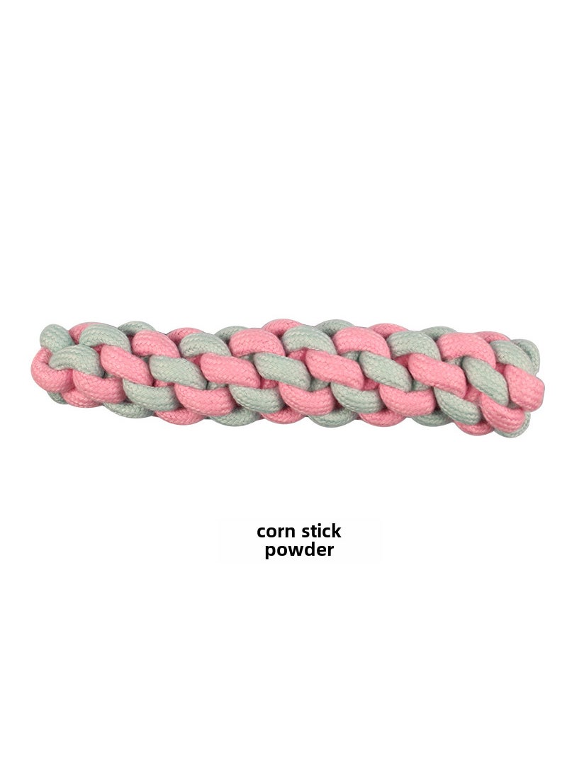 Generic - Pink Cotton Rope Dog Chew Toy Set 9 corn cob powder - Image 1
