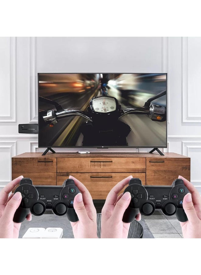 عصا ألعاب ريترو لاسلكية بدقة 4K عالية الوضوح | أكثر من 20,000 لعبة كلاسيكية مدمجة | وحدتا تحكم لاسلكيتان | وحدة تحكم ريترو قابلة للتوصيل والتشغيل، تدعم HDMI، للأطفال والكبار - Image 3