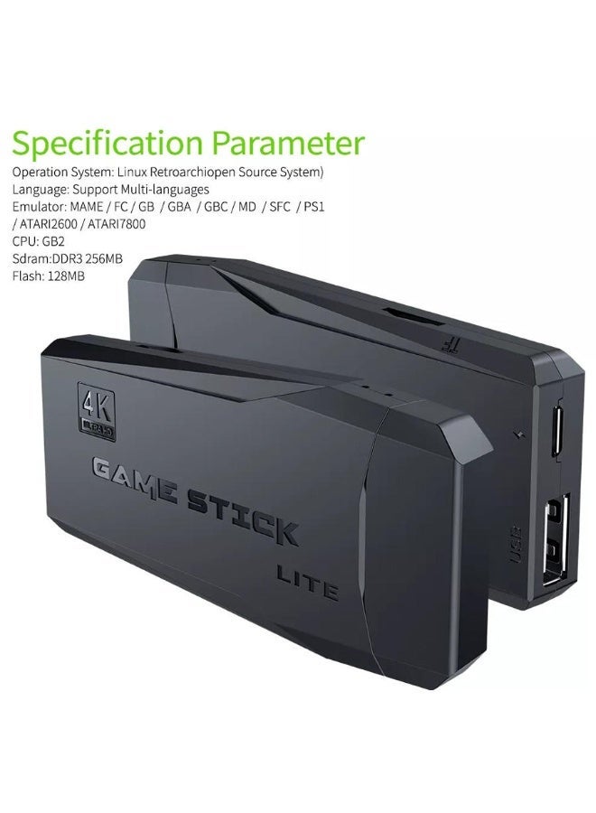 عصا ألعاب ريترو لاسلكية بدقة 4K عالية الوضوح | أكثر من 20,000 لعبة كلاسيكية مدمجة | وحدتا تحكم لاسلكيتان | وحدة تحكم ريترو قابلة للتوصيل والتشغيل، تدعم HDMI، للأطفال والكبار - Image 2